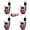 Service Caster 4'' Red Poly Swivel 1-3/4'' Expanding Stem Caster Set Total Lock Brake, 4PK SCC-EXTTL20S414-PPUB-RED-134-4 - alternate 3